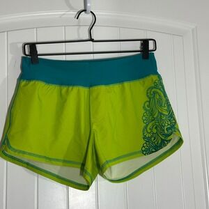 NWT Prana | Tasie Board Shorts Green Teal Swim UPF 30 |‎ Women's S